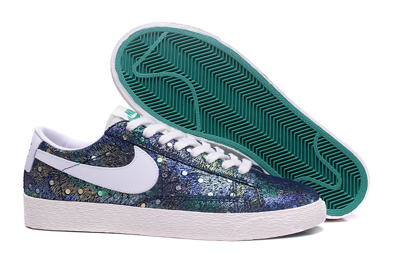 New Women Nike Blazer Low Shine Blue White